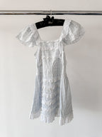 Amy Jane London White Gigi Milkmaid Bow Front Anglaise Broderie Coquette Mini Dress - House Of Huntington