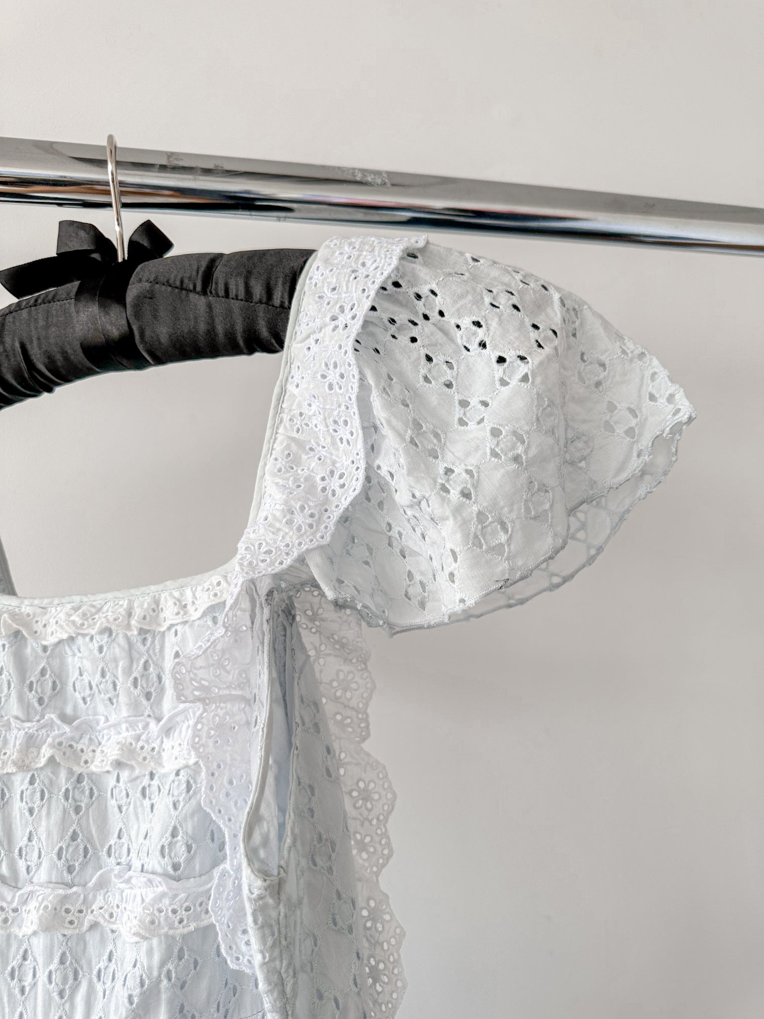 Amy Jane London White Gigi Milkmaid Bow Front Anglaise Broderie Coquette Mini Dress - House Of Huntington