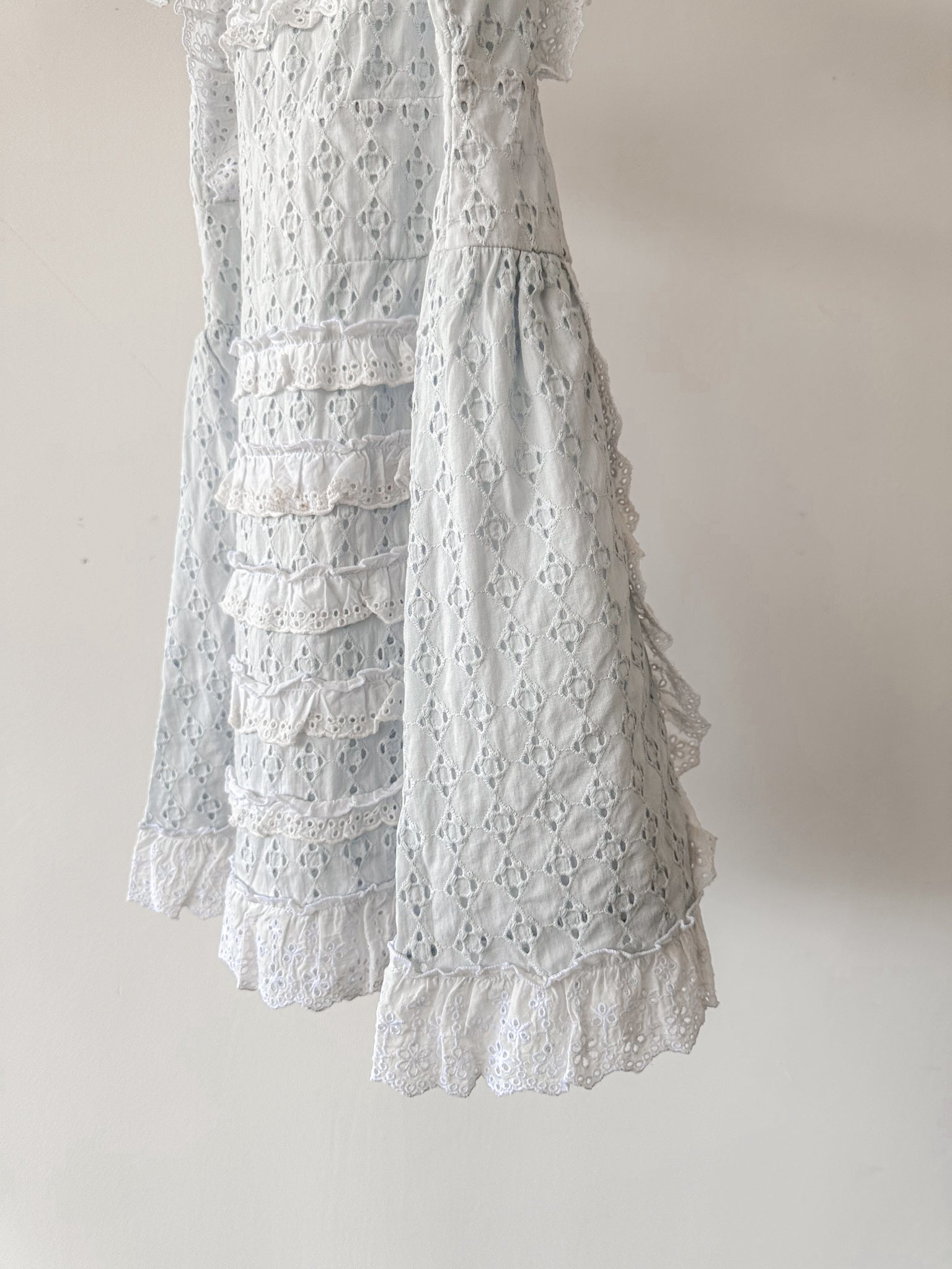 Amy Jane London White Gigi Milkmaid Bow Front Anglaise Broderie Coquette Mini Dress - House Of Huntington