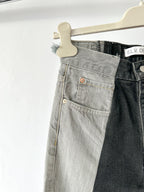 E.L.V. Denim The Twin Grey Black Two Tone Straight Leg Jeans