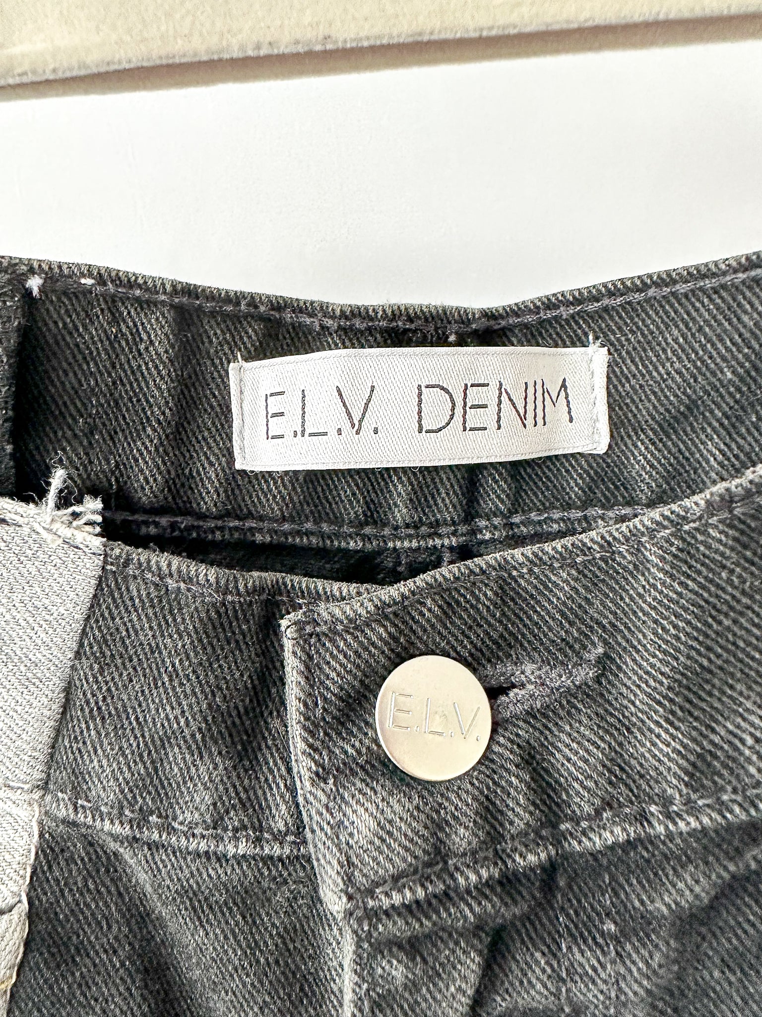 E.L.V. Denim The Twin Grey Black Two Tone Straight Leg Jeans