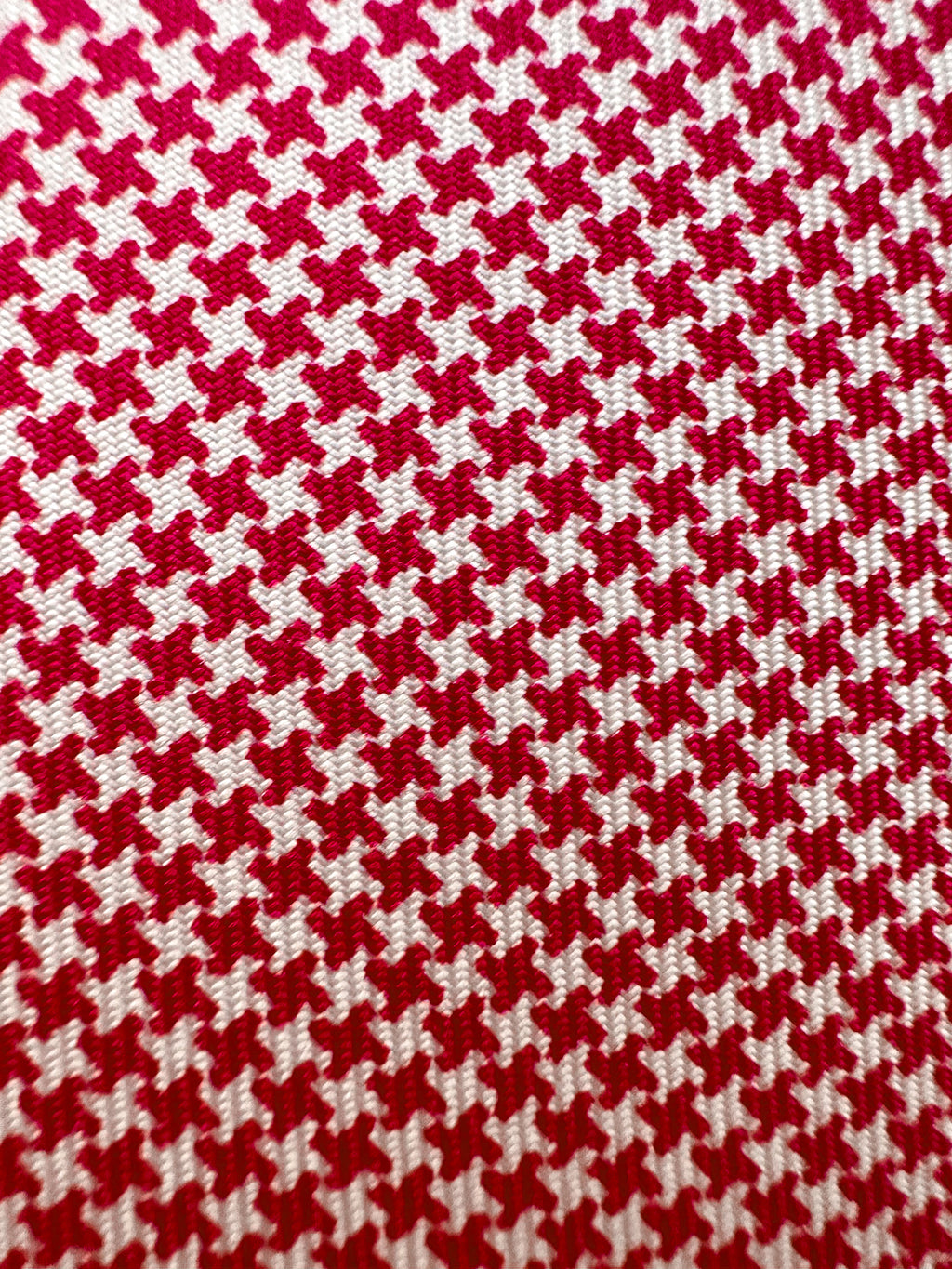 E Marinella Pink White Dogtooth Print Silk Tie