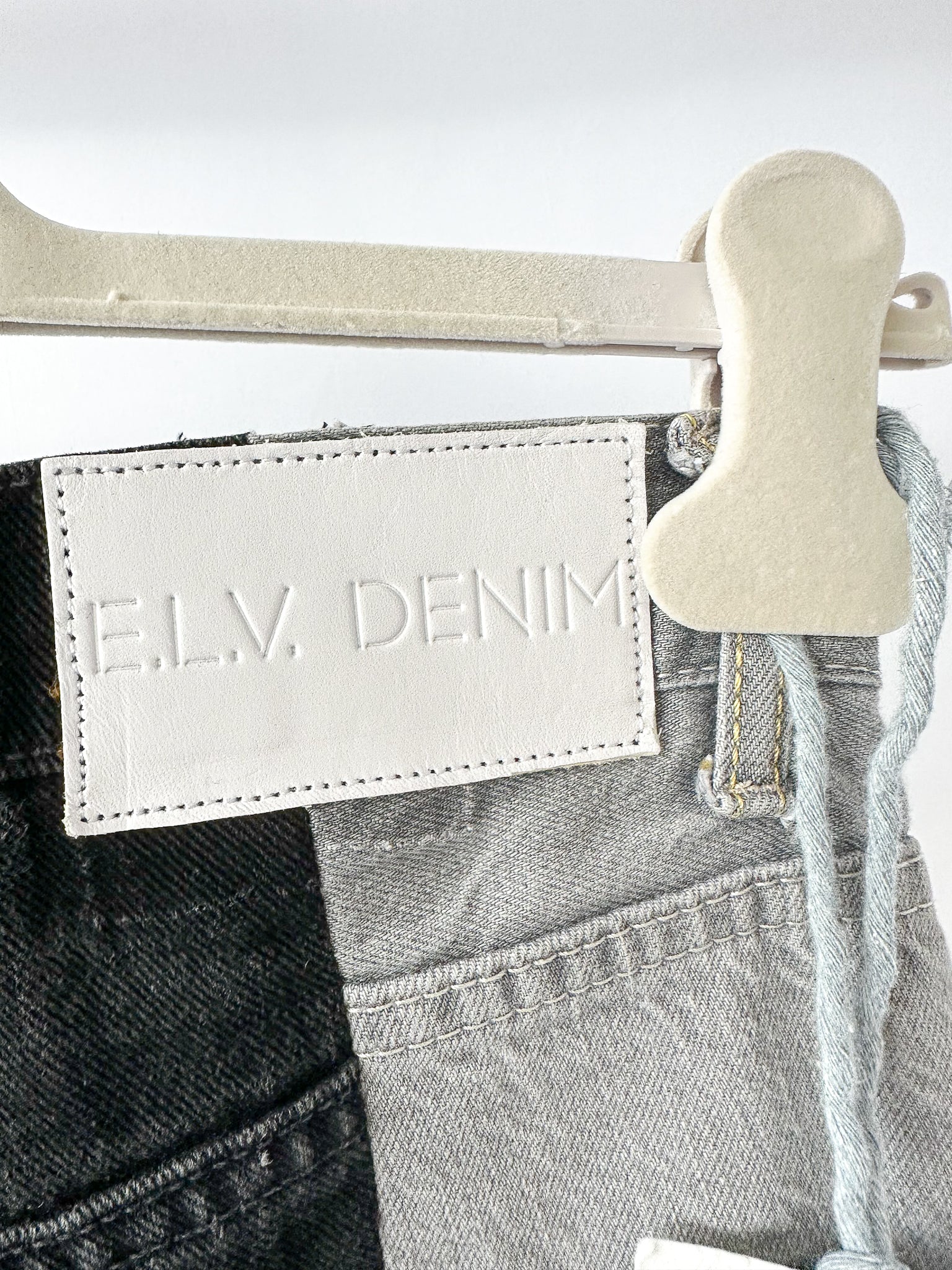 E.L.V. Denim The Twin Grey Black Two Tone Straight Leg Jeans