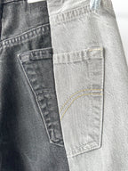 E.L.V. Denim The Twin Grey Black Two Tone Straight Leg Jeans