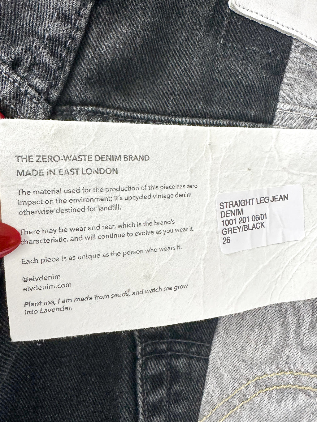 E.L.V. Denim The Twin Grey Black Two Tone Straight Leg Jeans