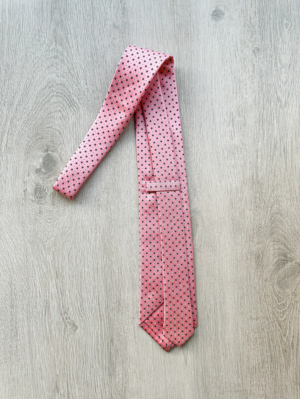E Marinella Pink White Purple Floral Pattern Tipped Tie