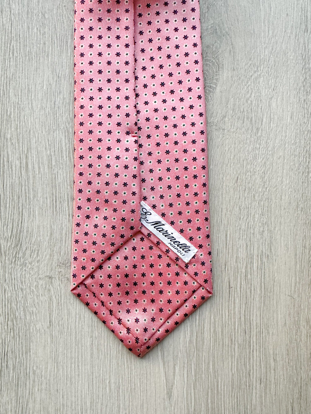 E Marinella Pink White Purple Floral Pattern Tipped Tie