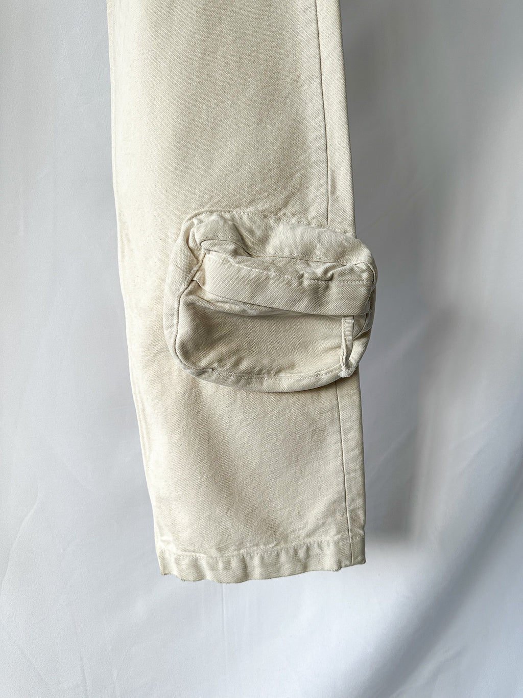 The Attico Cream Pocket Detail Cargo Style Trousers