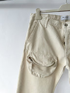 The Attico Cream Pocket Detail Cargo Style Trousers