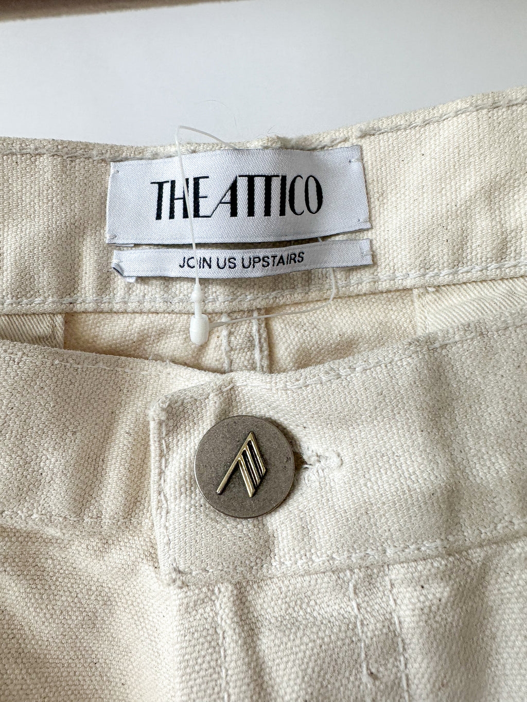 The Attico Cream Pocket Detail Cargo Style Trousers