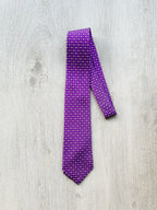 E Marinella Purple Double Spotted Print Tie