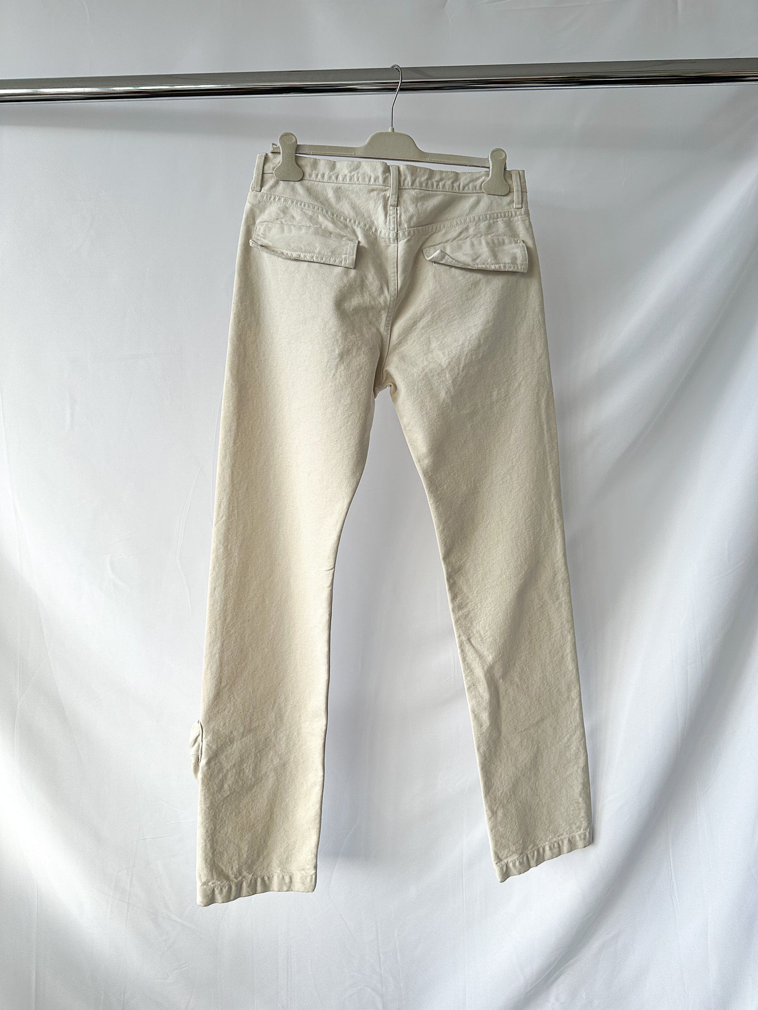 The Attico Cream Pocket Detail Cargo Style Trousers