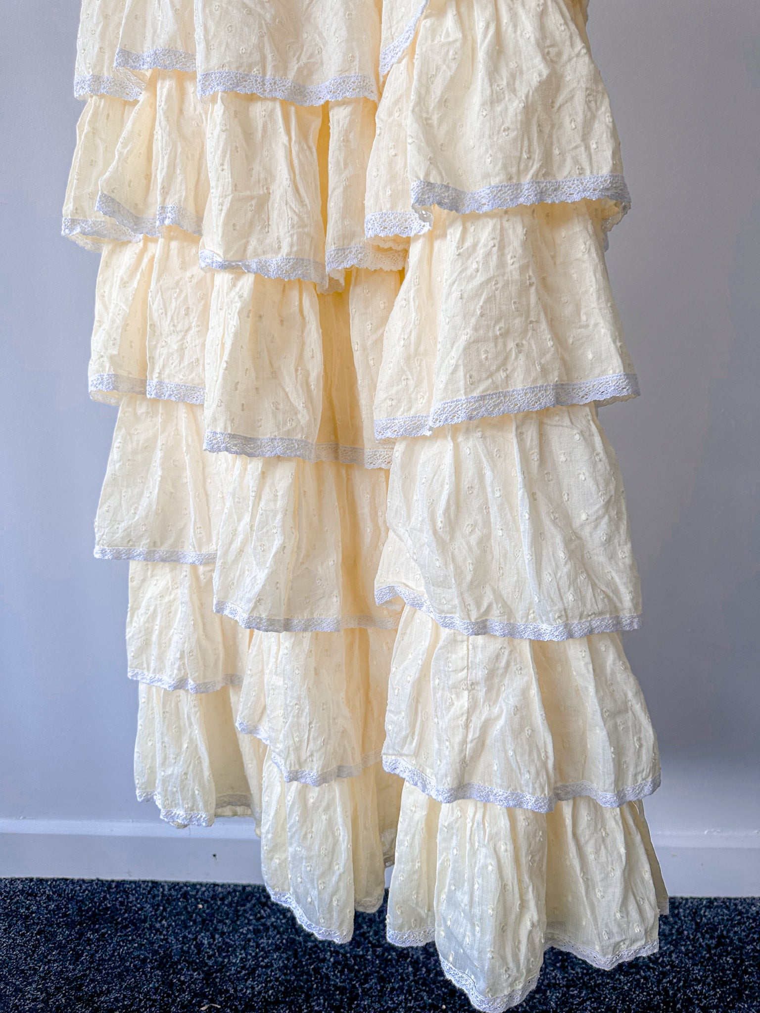 Amy Jane London Lemon Yellow Luna Tiered Ruffled Puff Sleeve Maxi Dress - House Of Huntington