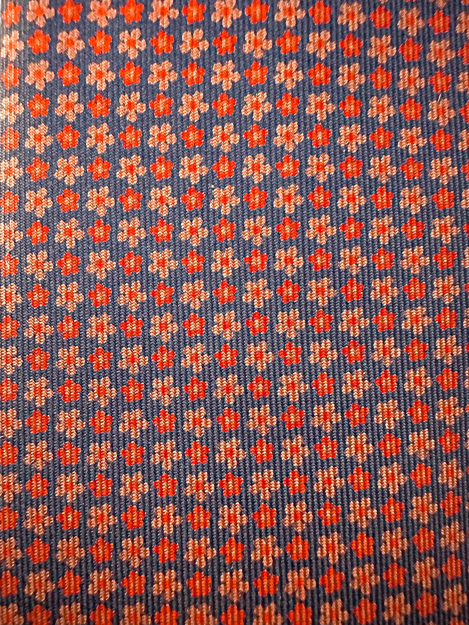 E Marinella Dark Red Navy Floral Pattern Tipped Tie