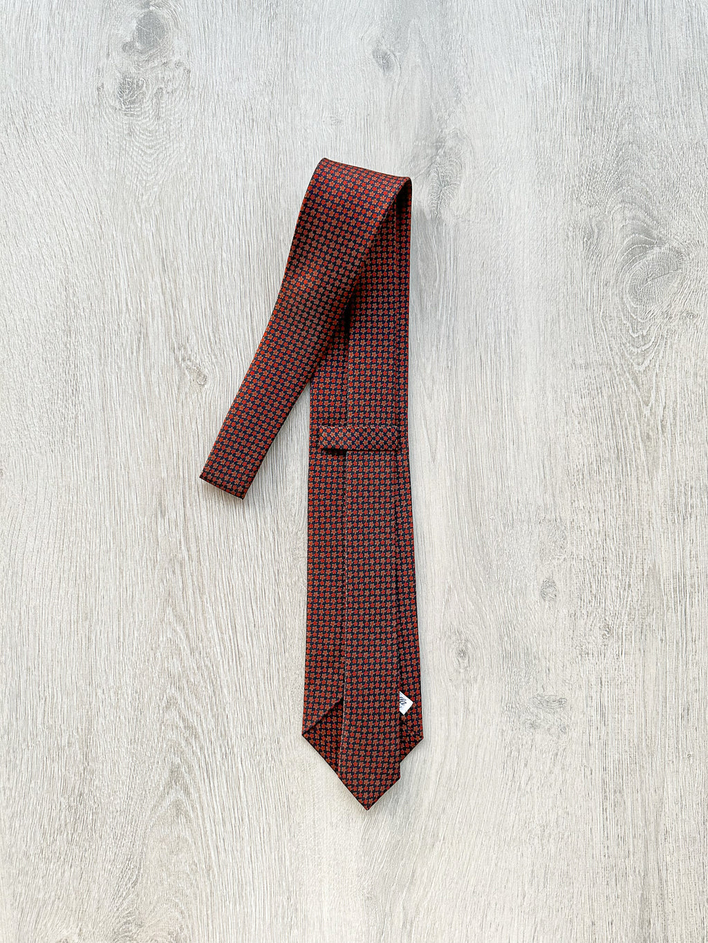 E Marinella Dark Red Navy Floral Pattern Tipped Tie