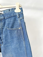 E.L.V. Denim Contrast Step Hem Straight Leg Jeans