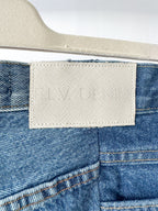 E.L.V. Denim Contrast Step Hem Straight Leg Jeans
