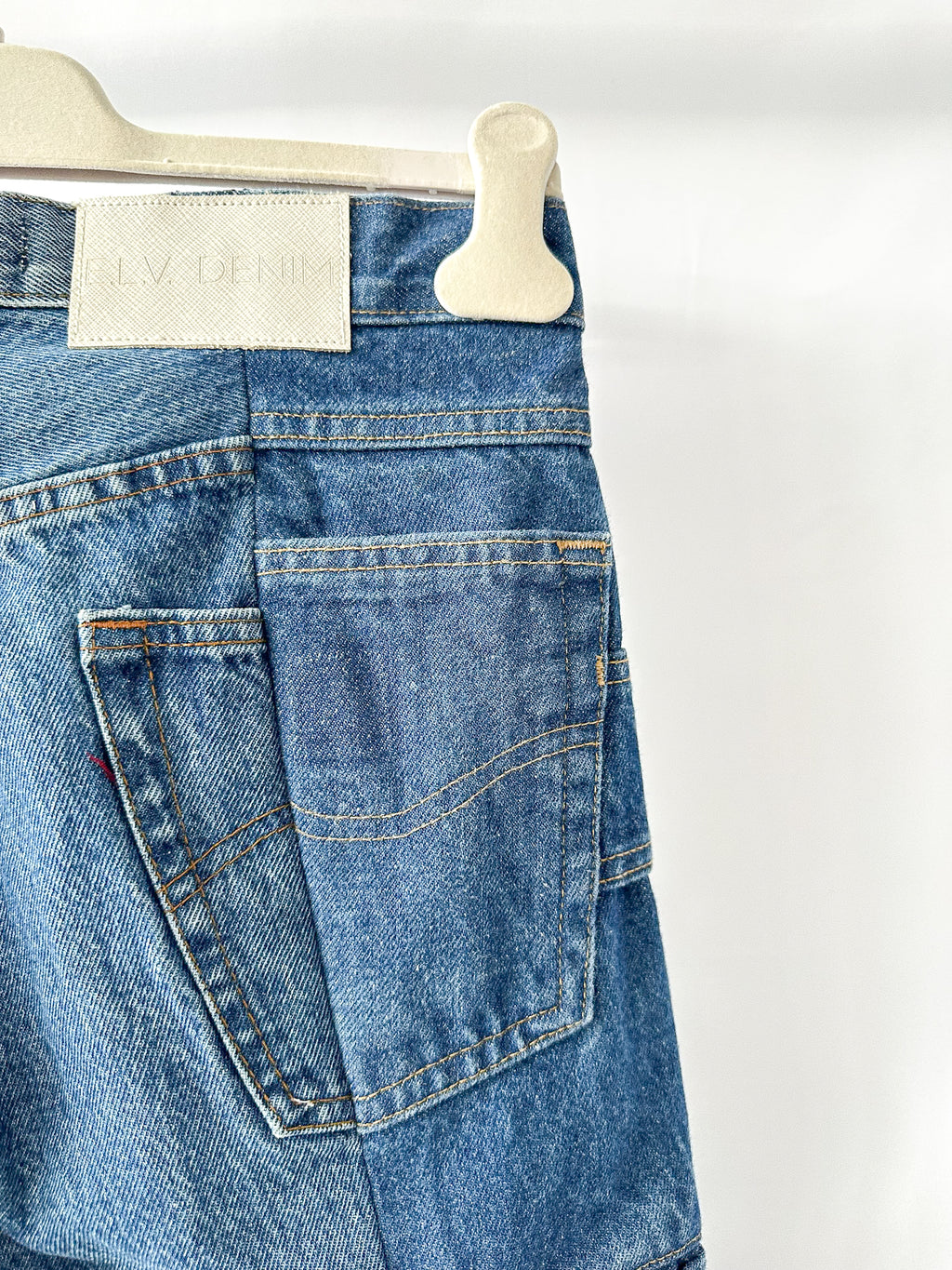 E.L.V. Denim Contrast Step Hem Straight Leg Jeans