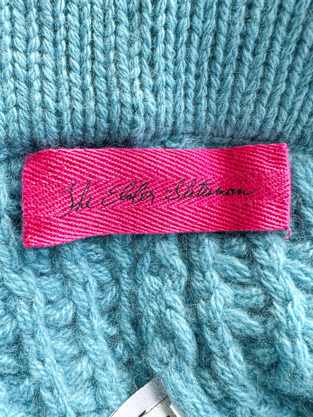 The Elder Statesman 100% Cashmere Rope Stitch Knitted Blue Trousers
