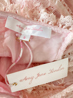 Amy Jane London Pink Iris Lace Coquette Corset Bodice Tiered Ruffle Tulle Hem Mini Dress - House Of Huntington