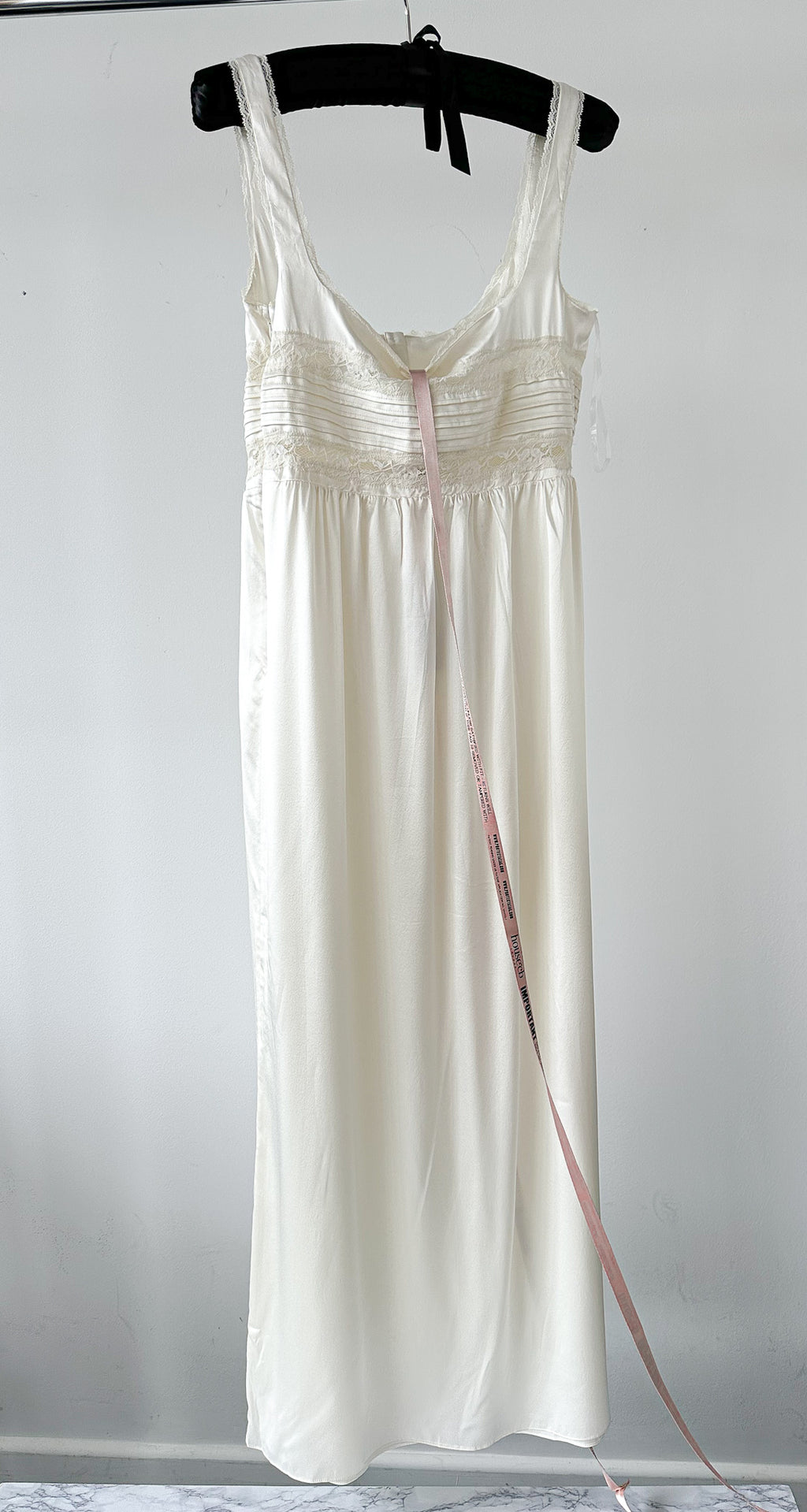 House Of CB Llliana Ivory Satin Lace Trim Slip Dress