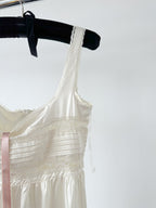 House Of CB Llliana Ivory Satin Lace Trim Slip Dress