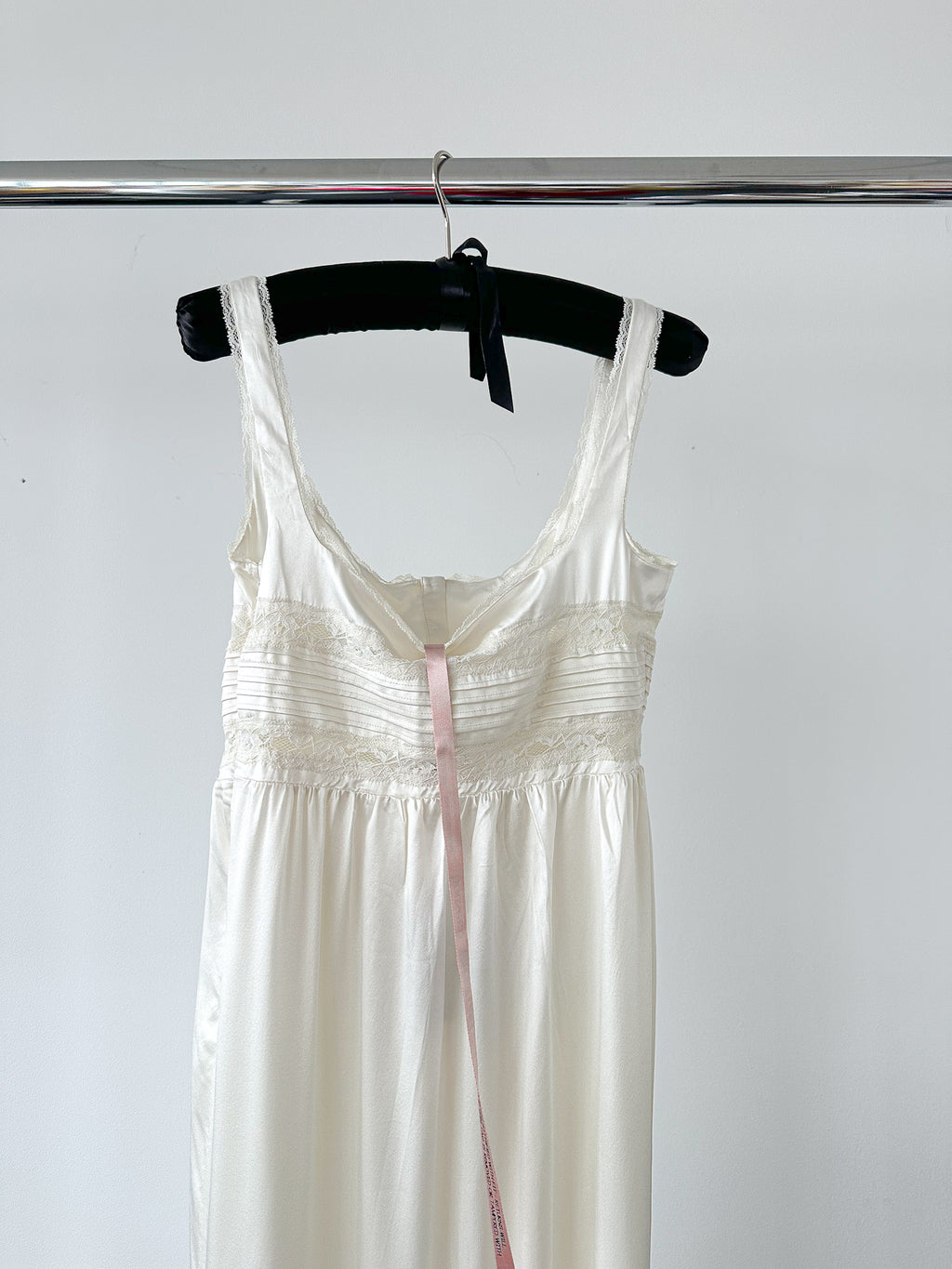 House Of CB Llliana Ivory Satin Lace Trim Slip Dress