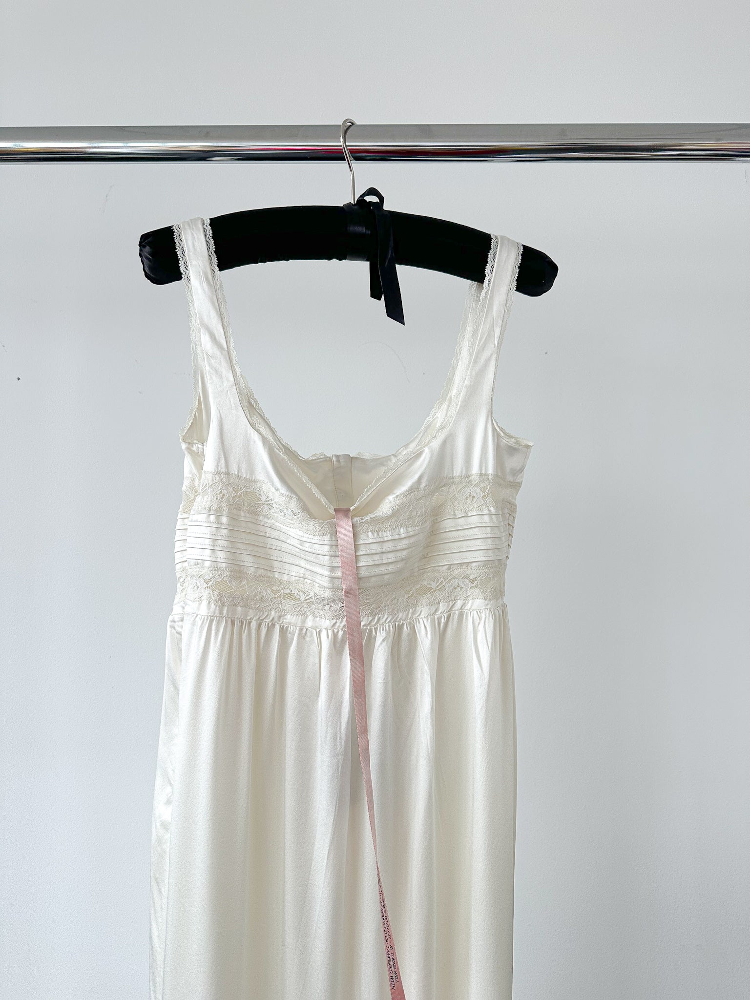 House Of CB Llliana Ivory Satin Lace Trim Slip Dress
