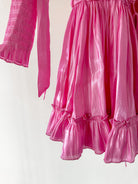 Amy Jane London Esmerelda Hot Pink Puff Sleeve Bow Detail Fitted Laced Bodice Prairie Mini Dress - House Of Huntington
