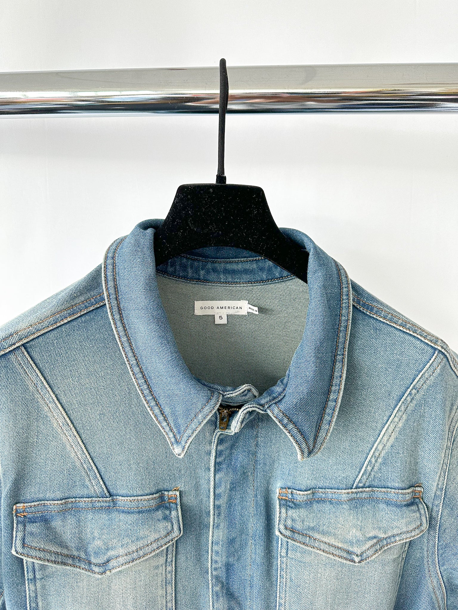 Good American Denim Blue Fit For Success Jumpsuit