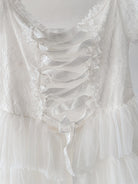 Amy Jane London White Sofia Lace Coquette Corset Style Ballerina Tulle Hem Mini Dress - House Of Huntington