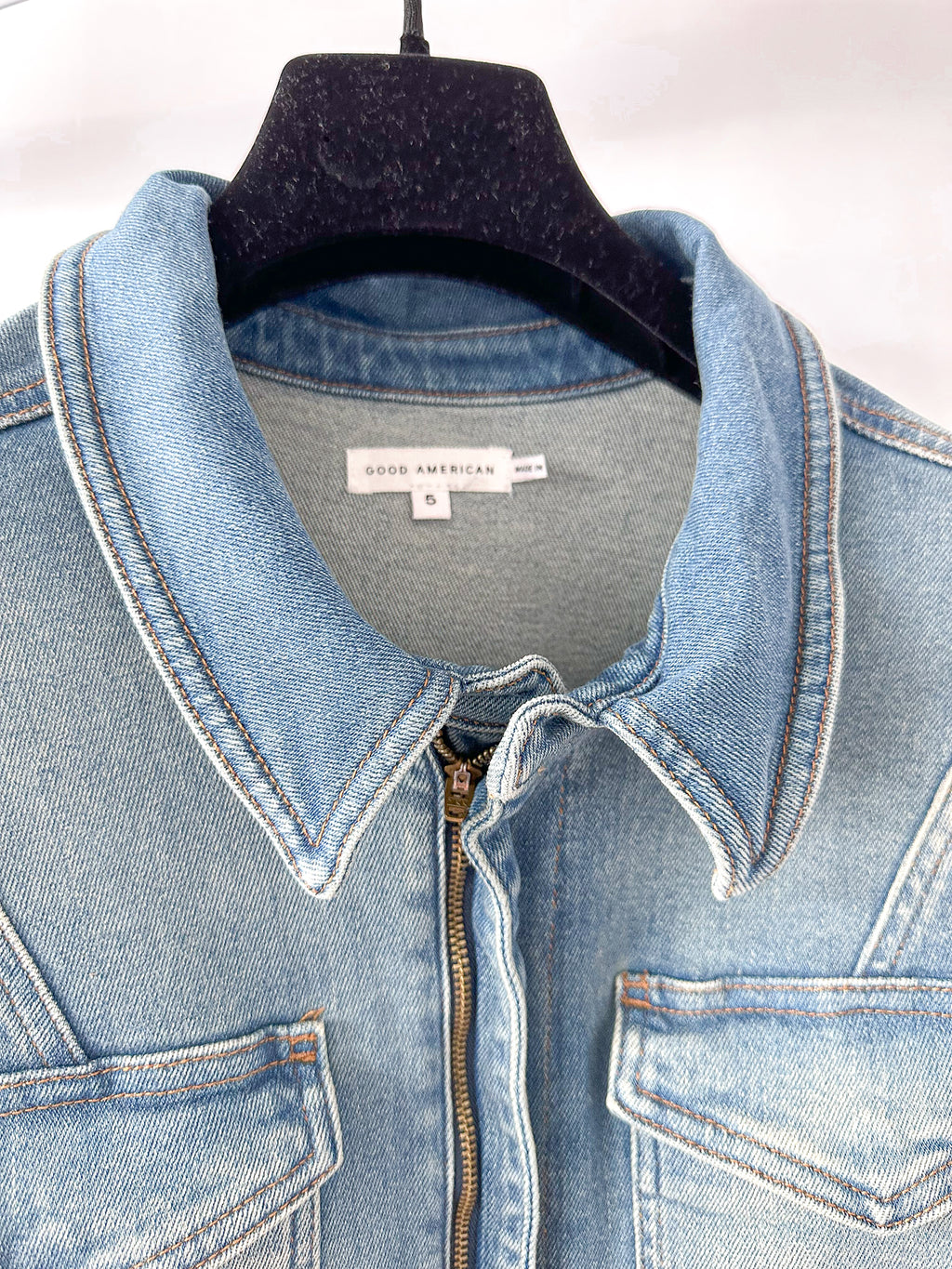 Good American Denim Blue Fit For Success Jumpsuit