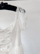 Amy Jane London White Sofia Lace Coquette Corset Style Ballerina Tulle Hem Mini Dress - House Of Huntington