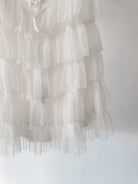 Amy Jane London White Sofia Lace Coquette Corset Style Ballerina Tulle Hem Mini Dress - House Of Huntington