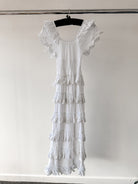 Amy Jane London White Harper Victorian Lace Tiered Maxi Dress - House Of Huntington