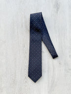 E Marinella Navy Brown Ecru Oval Floral Print Silk Tie