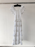 Amy Jane London White Harper Victorian Lace Tiered Maxi Dress - House Of Huntington
