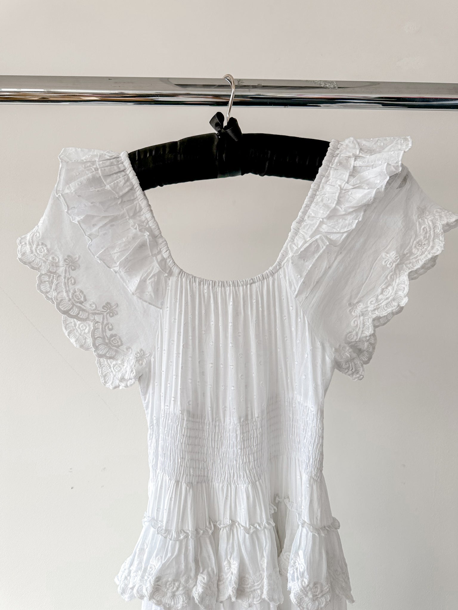 Amy Jane London White Harper Victorian Lace Tiered Maxi Dress - House Of Huntington