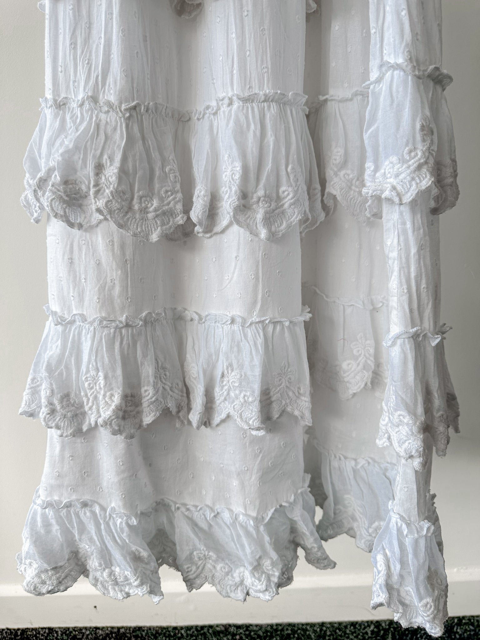 Amy Jane London White Harper Victorian Lace Tiered Maxi Dress - House Of Huntington