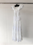 Amy Jane London White Aurelia Bardot Tiered Maxi Dress - House Of Huntington