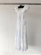 Amy Jane London White Aurelia Bardot Tiered Maxi Dress - House Of Huntington