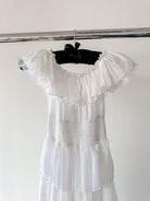 Amy Jane London White Aurelia Bardot Tiered Maxi Dress - House Of Huntington