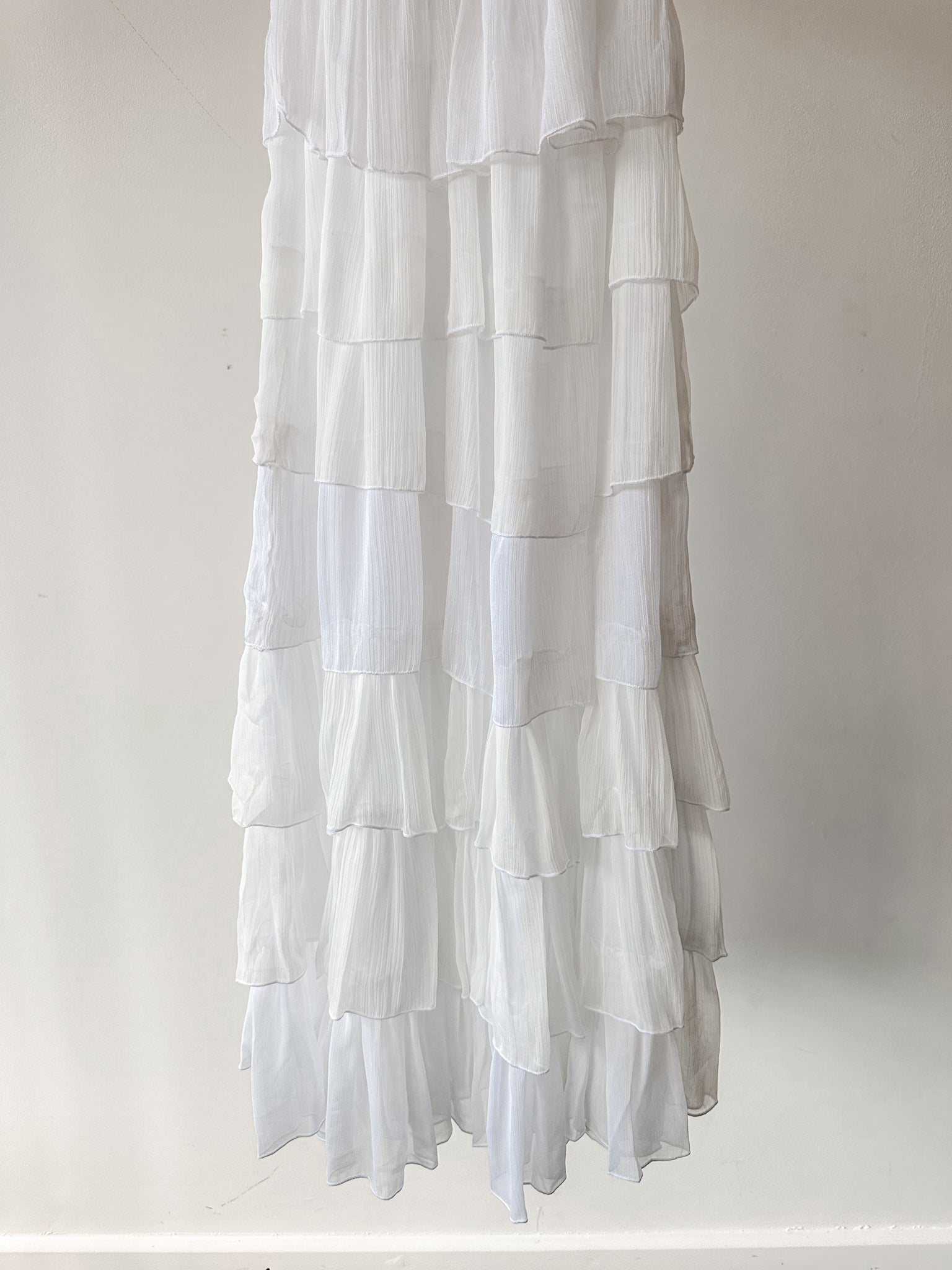 Amy Jane London White Aurelia Bardot Tiered Maxi Dress - House Of Huntington