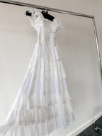 Amy Jane London White Aurelia Bardot Tiered Maxi Dress - House Of Huntington