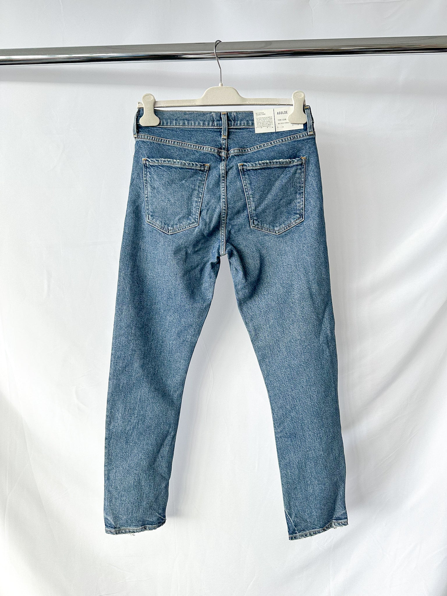 Agolde Toni Mid Rise Slim Leg Blue Denim Jeans