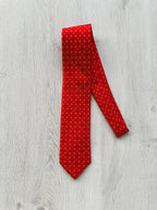 E Marinella Red Tie Blue 4 Dot Print