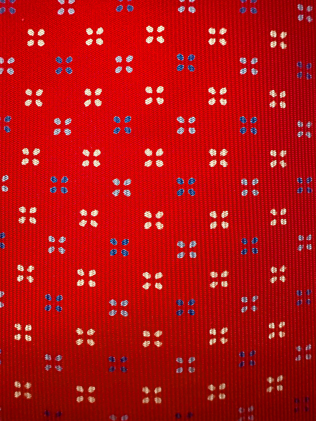 E Marinella Red Tie Blue 4 Dot Print
