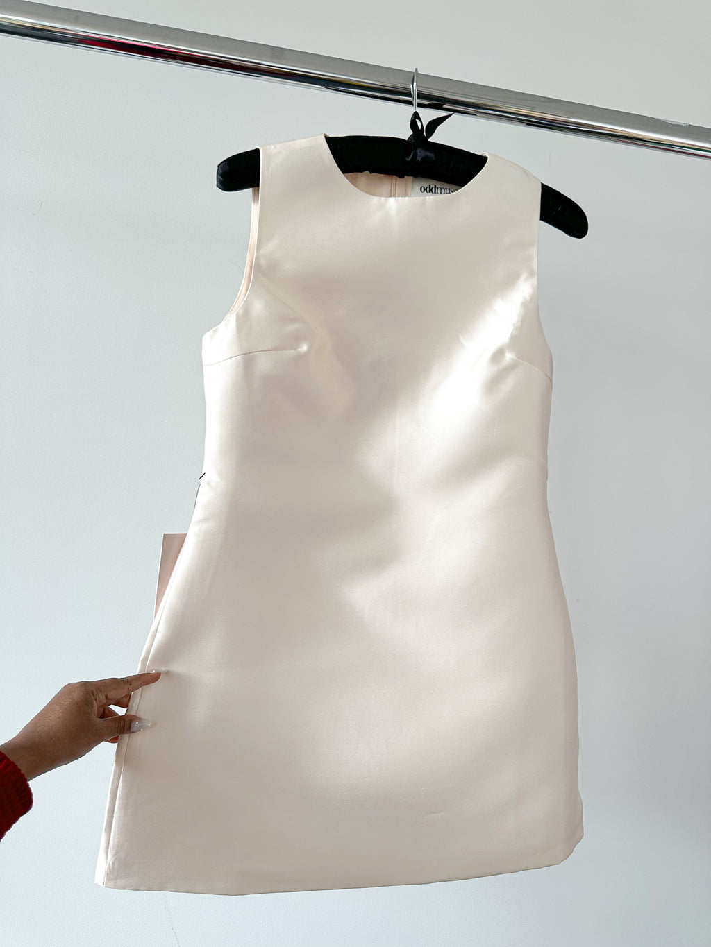 Odd Muse Satin Shift Blush Mini Dress