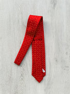 E Marinella Red Tie Blue 4 Dot Print