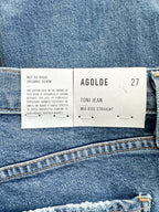 Agolde Toni Mid Rise Slim Leg Blue Denim Jeans